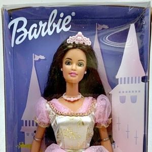 Mattel 1999 Barbie Princess Doll Brunette Pink Gown Dress Doll In Box - NIB